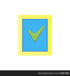 Icon tick vector check mark test green symbol approve business isolated choice choose success yes