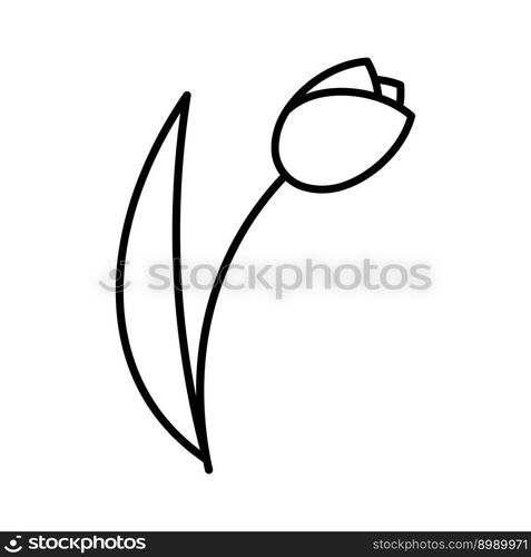 Icon Tulip flower line style. Vector illustration. Icon Tulip flower line style.