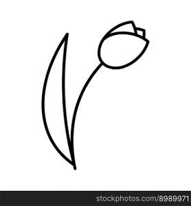 Icon Tulip flower line style. Vector illustration. Icon Tulip flower line style.
