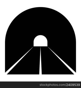 Icon tunnel road in mountain symbol tunnel overpass