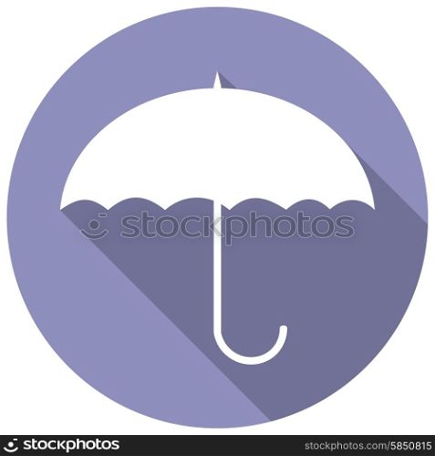 Icon umbrella with a long shadow