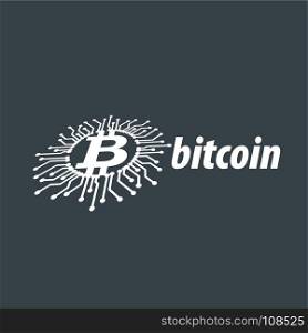 icon vector bitcoin. Bitcoin crypto currency. Vector icon. Design element