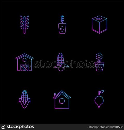 icon, vector, design,  flat,  collection, style, creative,  icons , farming , rural , farm , fruits , village , fruits , wheat , rural , tree , sun , sunlight , farmer , navigation , 