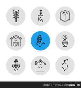 icon, vector, design, flat, collection, style, creative, icons , farming , rural , farm , fruits , village , fruits , wheat , rural , tree , sun , sunlight , farmer , navigation ,