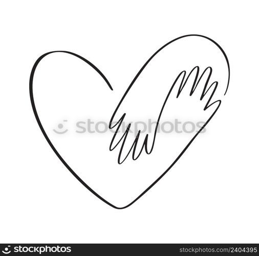 Icon vector hands embracing heart with love logo. Concept idea of donation and help. Stop war in Ukraine. illustration embracing love symbol.. Icon vector hands embracing heart with love logo. Concept idea of donation and help. Stop war in Ukraine. illustration embracing love symbol