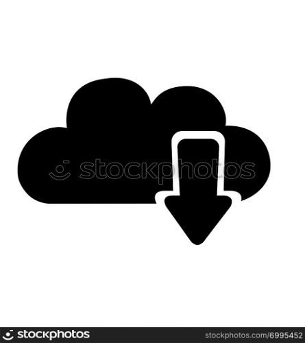 Icon web download vector black isolated on white