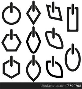 icon with black switch sign different shapes. Computer interface. Electric power. Vector illustration. stock image. EPS 10.. icon with black switch sign different shapes. Computer interface. Electric power. Vector illustration. stock image. 