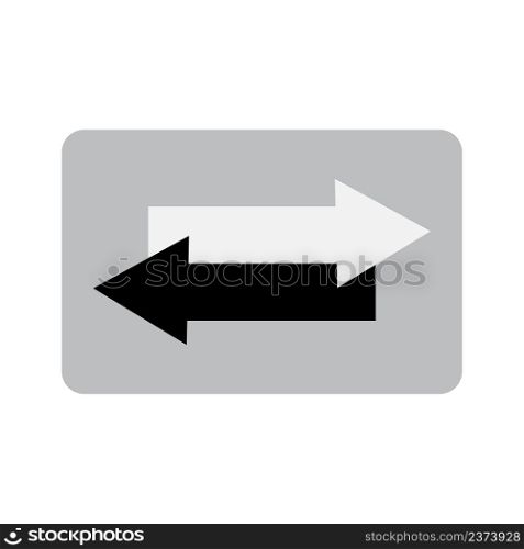 Icon with black two arrows right left. Arrow vector icon. Vector illustration. stock image. EPS 10. . Icon with black two arrows right left. Arrow vector icon. Vector illustration. stock image.
