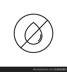 Icon with crossed out drop. Icon symbol ban. Sign forbidden. Vector illustration. stock image. EPS 10.. Icon with crossed out drop. Icon symbol ban. Sign forbidden. Vector illustration. stock image. 