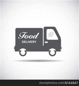 Icon with Flat Graphics Element of Food Delivery Car Vector Illustration EPS10. Icon with Flat Graphics Element of Food Delivery Car Vector Illu