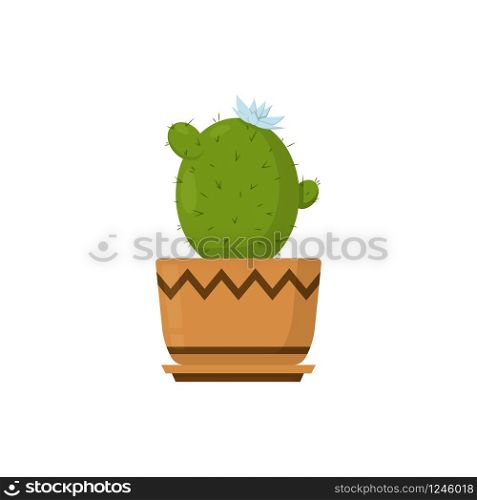 Icon with indoor plant cactus in flat style. Isolated vector illustration. Icon with indoor plant cactus in flat style. Isolated vector