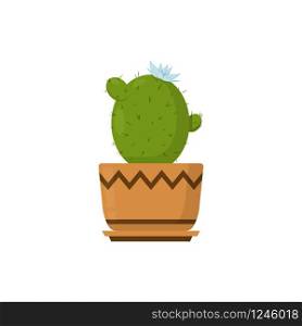 Icon with indoor plant cactus in flat style. Isolated vector illustration. Icon with indoor plant cactus in flat style. Isolated vector