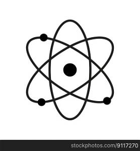 Icon with symbol atom. Round shape. Vector illustration. EPS 10.. Icon with symbol atom. Round shape. Vector illustration.