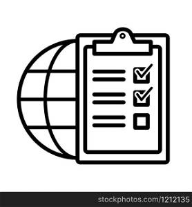 icon world and checklist for global tasks vector