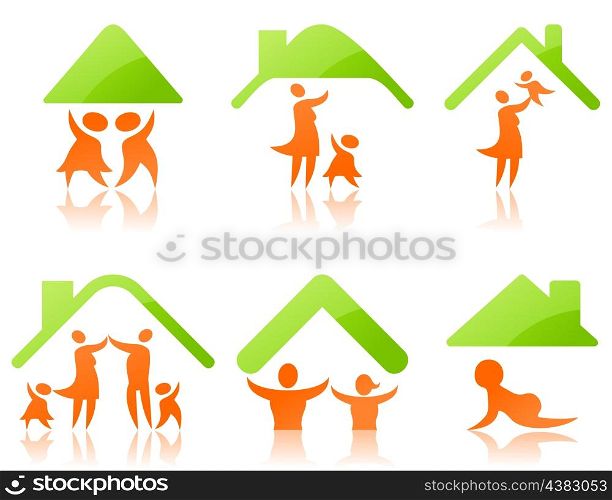 Icons a family2. Set of icons on a family theme. A vector illustration