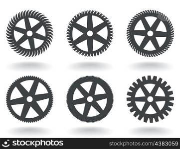 Icons a gear wheel. Set of icons a gear wheel. A vector illustration