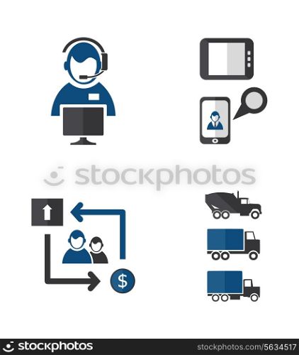 Icons business of processes. A vector illustration