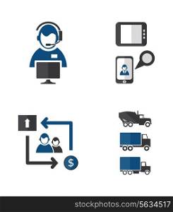 Icons business of processes. A vector illustration