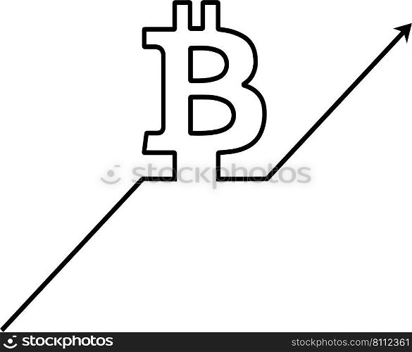 Icons cryptocurrency bitcoin symbol sign growth bitcoin exchange rate