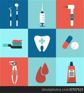 Icons dentist illustration