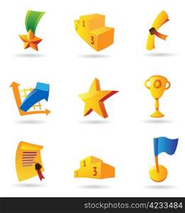 Icons for awards. Vector illustration.
