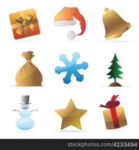 Icons for Christmas. Vector illustration.