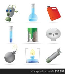 Icons for dangerous chemistry. Vector illustration.