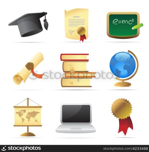Icons for education. Vector illustration.