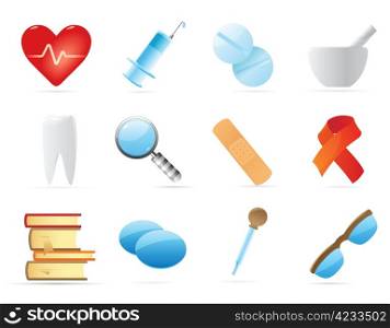 Icons for medicine. Vector illustration.