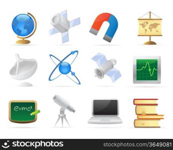 Icons for science and education. Vector illustration.