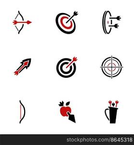 Icons for theme archery , vector, icon, set. White background