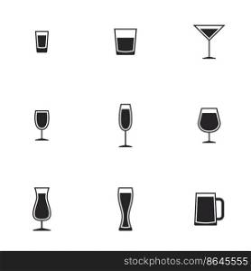 Icons for theme Drink alcohol beverage. White background