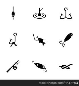 Icons for theme fishing, vector, icon, set. White background