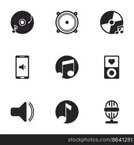 Icons for theme music. White background
