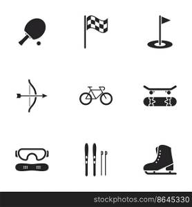 Icons for theme sport vector, icon, set. White background