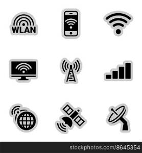 Icons for theme wireless network, vector, icon, set. White background