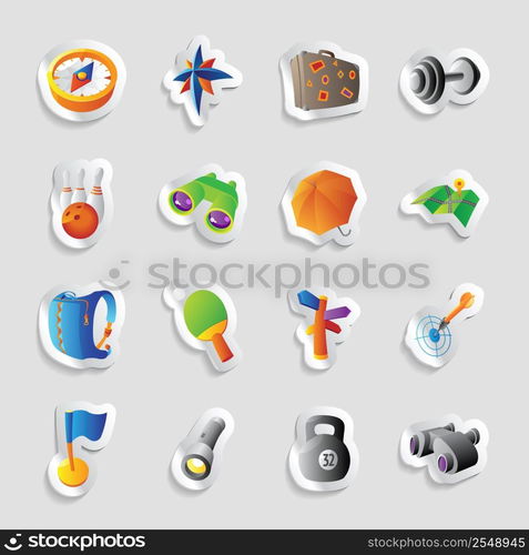 Icons for travel, sport and leisure. Vector illustration.