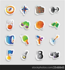 Icons for travel, sport and leisure. Vector illustration.
