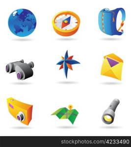 Icons for travel. Vector illustration.