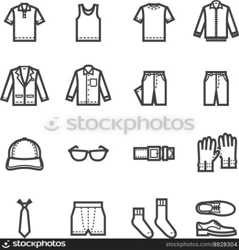 icons logo clothes set for web and mobile