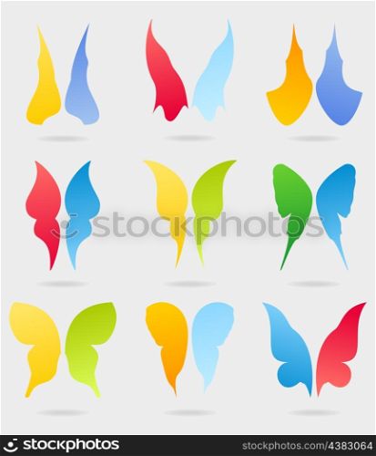 Icons of butterflies3. Set of icons on a theme the butterfly. A vector illustration