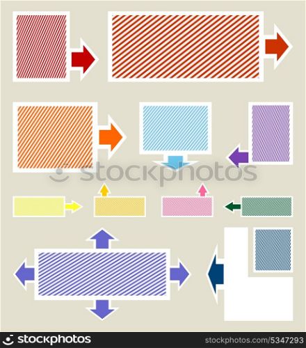 Icons of indexes. The collection of icons of indexes of different colour. A vector illustration