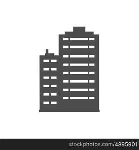Icons of real estate commercial, residential and industrial black isolated flat building, house, home web button vector illustration