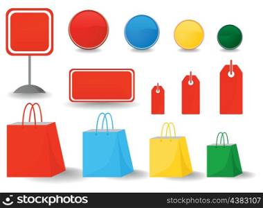 Icons of sales. Icons on a theme shop and sales. A vector illustration