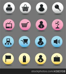 Icons of sales2. Icons on a theme shop and sales. A vector illustration