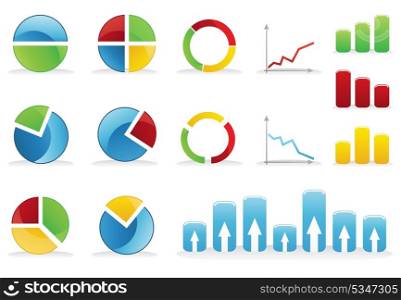 Icons of schedules. Icons of various schedules and diagrammes. A vector illustration