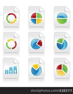 Icons of schedules3. Icons of various schedules and diagrammes. A vector illustration