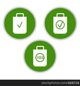 icons of the environmental packages. Use organic bags. Environmental protection