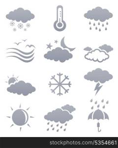 Icons of the weather phenomena. A vector illustration