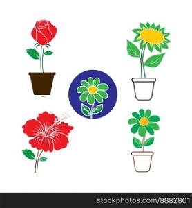 icons of various kinds of flowers, sunflowers, tulips and others